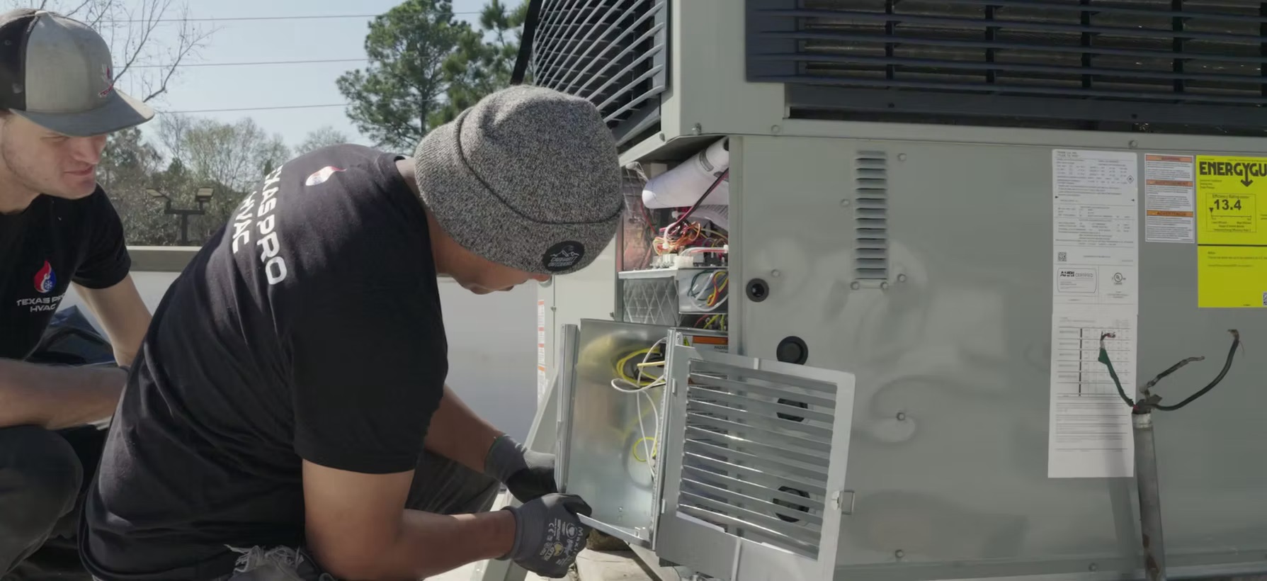 Texas Pro HVAC technician at work